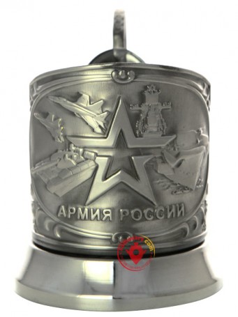 Никелированный подстаканник &quot;Армия России&quot;