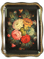 Поднос с художественной росписью "Цветы", прямоугольный, арт. 8156