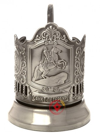 Никелированный подстаканник &quot;Медный всадник&quot; Кольчугино
