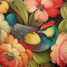Поднос с художественной росписью "Птица и цветы", прямоугольный, арт. 8165