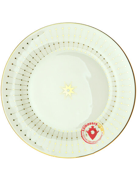 Тарелка плоская 20 см форма Стандартная-2 рисунок Азур (золотой) Императорский фарфоровый завод