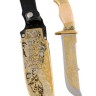 Сувенирный нож "Волки" Вавилон в подарочном футляре, Златоуст