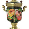 Электрический самовар 3 литра с художественной росписью "Цветы", арт. 110589
