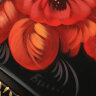 Поднос прямоугольный "Осенние цветы на черном фоне" малый, арт. 8169