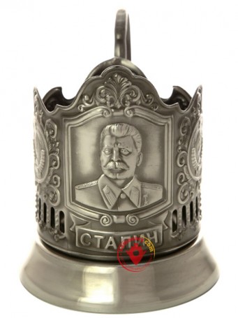 Никелированный Кольчугинский подстаканник &quot;Сталин&quot;
