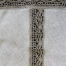Скатерть круглая темно-серая с темным кружевом и кружевной вышивкой арт. 6с-643, d-175