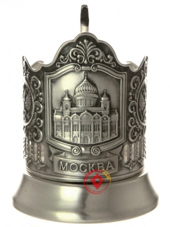 Подстаканник посеребренный &quot;Храм Христа Спасителя&quot; Кольчугино