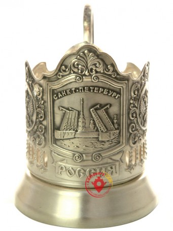 Подстаканник посеребренный &quot;Санкт-Петербург&quot; Кольчугино