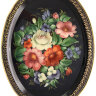 Поднос "Цветы на черном" овальный, арт. 2133