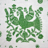 Салфетка "Птица", светло-зеленая с кружевом, 50х50, Артель