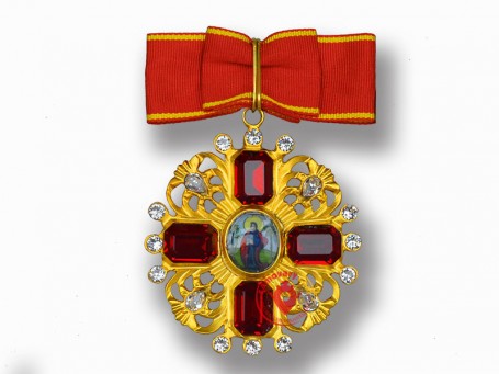 Знак ордена Святой Анны XVIII век (с кристаллами Swarovski) копия