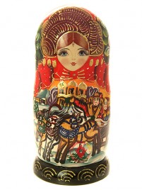 Матрешка &quot;Тройка зимняя&quot;, серия &quot;Сказки&quot; 7 мест, арт. 7174
