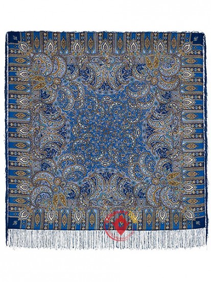 Шерстяной Павлопосадский платок &quot;Садко&quot;, 125*125 см, арт. 598-57