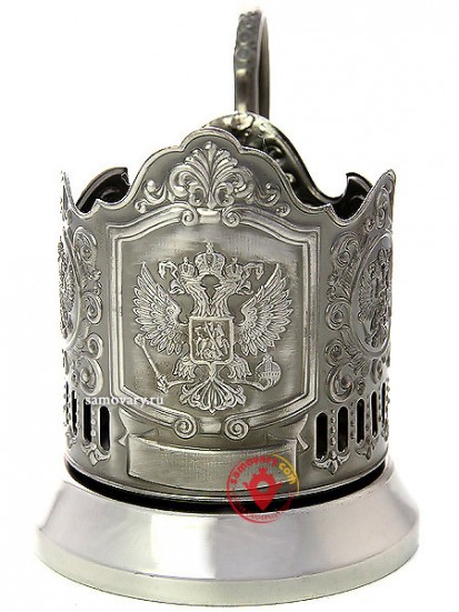 Никелированный подстаканник &quot;Герб&quot; Кольчугино