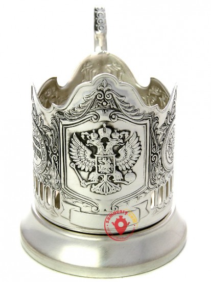 Подстаканник посеребренный &quot;Герб&quot; Кольчугино