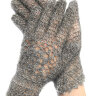 Ажурные пуховые перчатки (серые)