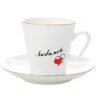 Кофейная чашка с блюдцем "Сердечки 3 (Любимой)" Черный кофе ЛФЗ