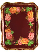 Поднос прямоугольный "Венок розовый", арт. 2142