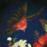 Поднос с росписью "Птица в цветах на синем" 38*28 см, арт. А-7.6