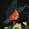 Поднос с росписью "Птица в цветах на черном" 38*28 см, арт. А-7.5