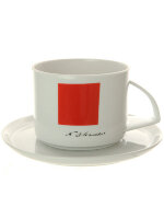 Чашка с блюдцем чайная форма Баланс рисунок Красный квадрат ИФЗ