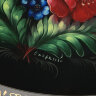 Поднос с росписью "Цветы на черном" D-45 см, арт. А-1.12